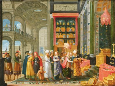 König Salomo und die Königin von Saba von Adriaen van Stalbemt